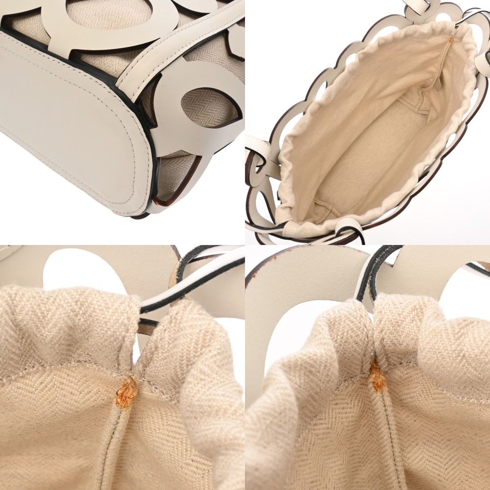 Loewe Anagram Cutout Tote White Calfskin Bag - Picture 9 of 9